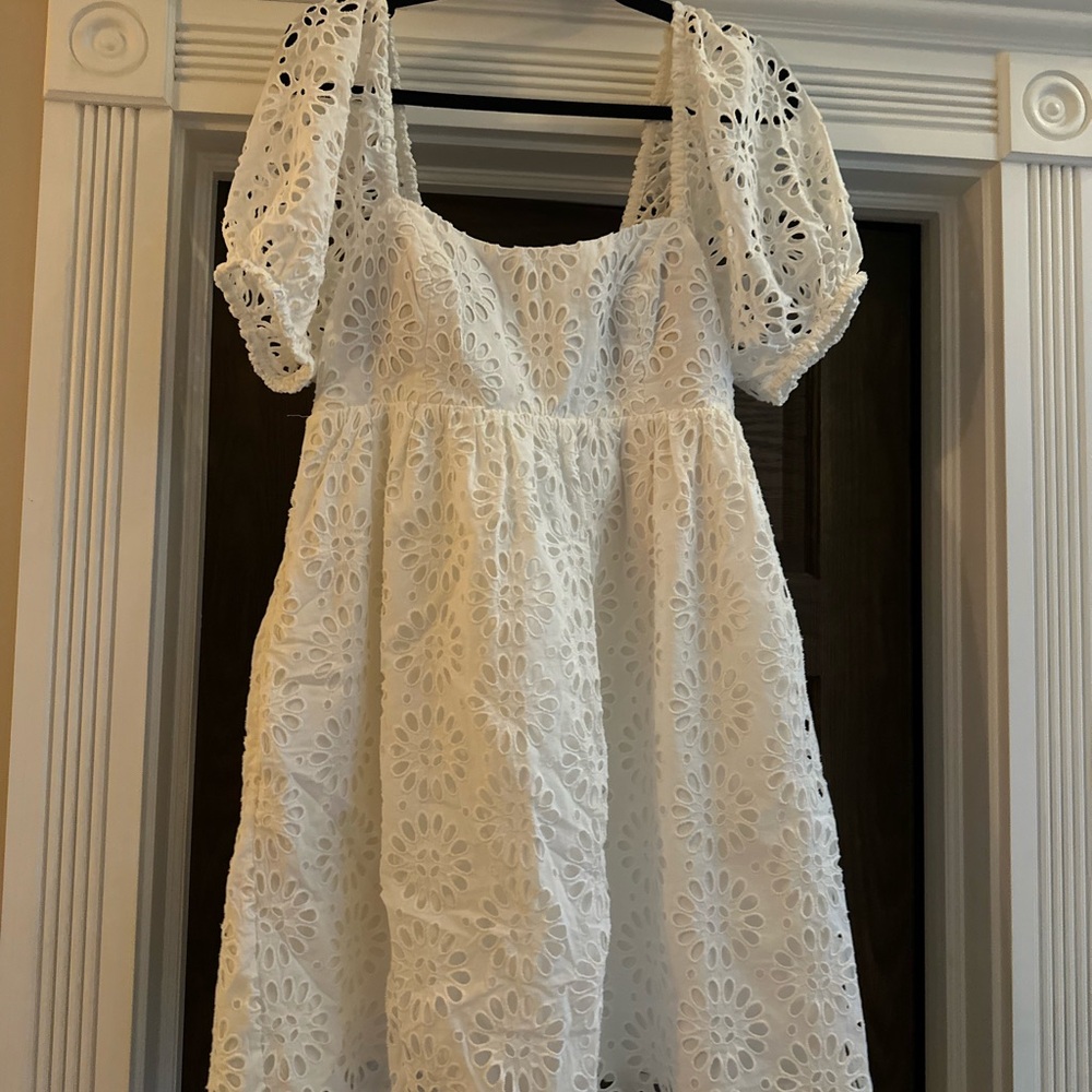 Lilly Pulitzer KAY White Eyelet Puff Sleeve Dress